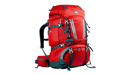 red backpack isolated on transparent background