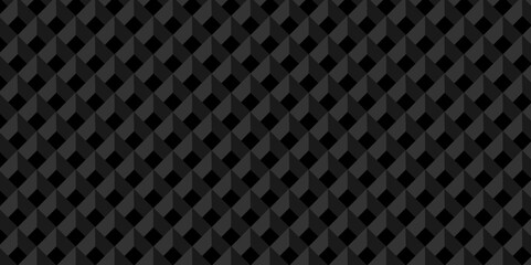 Minimal vector cubes geometric tile and mosaic wall grid backdrop digital hexagon technology wallpaper background. dark black block cube structure backdrop grid triangle texture vintage design.