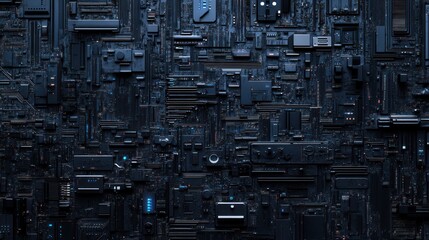 Sticker - Machine Intricate and detailed modern cyberpunk wall background wallpaper AI generated image