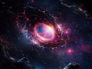 Wall Mural - Eye Catching lack hole over star field in outer space, abstract space wallpaper