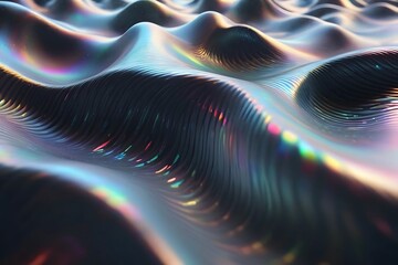 Wall Mural - Abstract iridescent background with wavy lines and a shimmering effect.