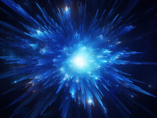 Wall Mural - Eye Catching Abstract blue background Fractal art Visionary surreal artwork Mixed media