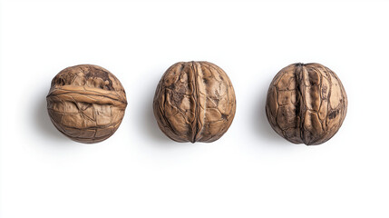 Wall Mural - walnuts isolated on white background