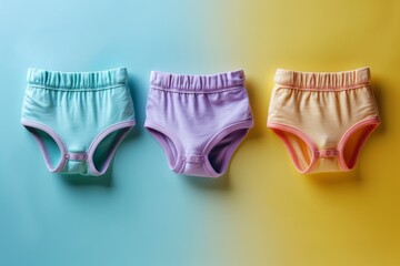 Wall Mural - Colorful children's underwear on a colored background