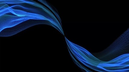 Aufkleber - Blue abstract waveform animation background concept