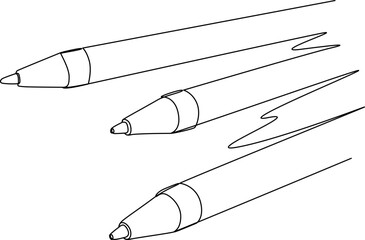 Canvas Print - Pen arrangement one line art vector illustration