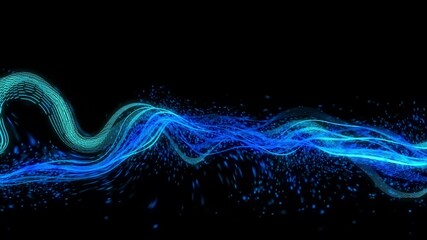 Aufkleber - Blue abstract waveform animation background concept