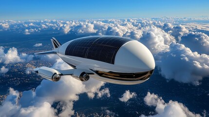 Solar-powered blimp for eco-friendly air travel