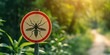© Alien - No mosquitoes sign in a nature reserve, emphasizing environmental protection and disease prevention, with copyspace