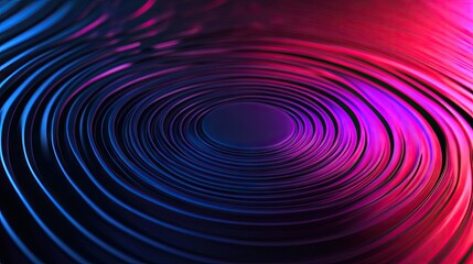 Futuristic ripple background with circle gradient and abstract rings. Geometric stripe lines enhance technology design, advertising banners, web backgrounds, and social media content.