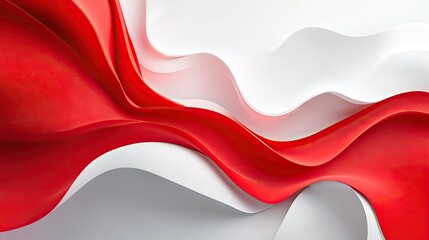 Red and white abstract background featuring sleek, flowing lines and geometric shapes. Ideal for modern design projects, web banners, and promotional materials.