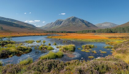 Canvas Print - Drummossie Moor on a summer day with a beautiful blue sky