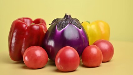 Wall Mural - bell peppers, tomatoes and eggplant