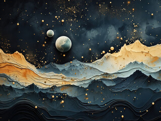 Wall Mural - Gorgeous A celestial map with undiscovered star clusters