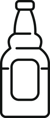 Poster - Simple line drawing of a bottle with a blank label, ideal for branding and mockup designs