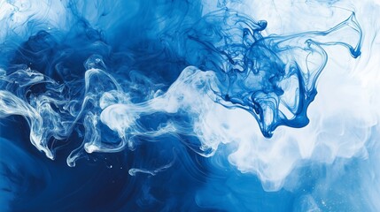 Wall Mural - Dynamic Abstract Art of Blue and White Fluid Movement