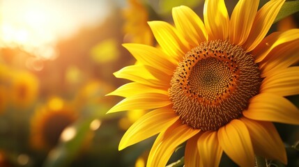 Close-up of a Sunflower in a Field