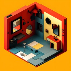 Poster - Abstract Geometric Interior Design Illustration