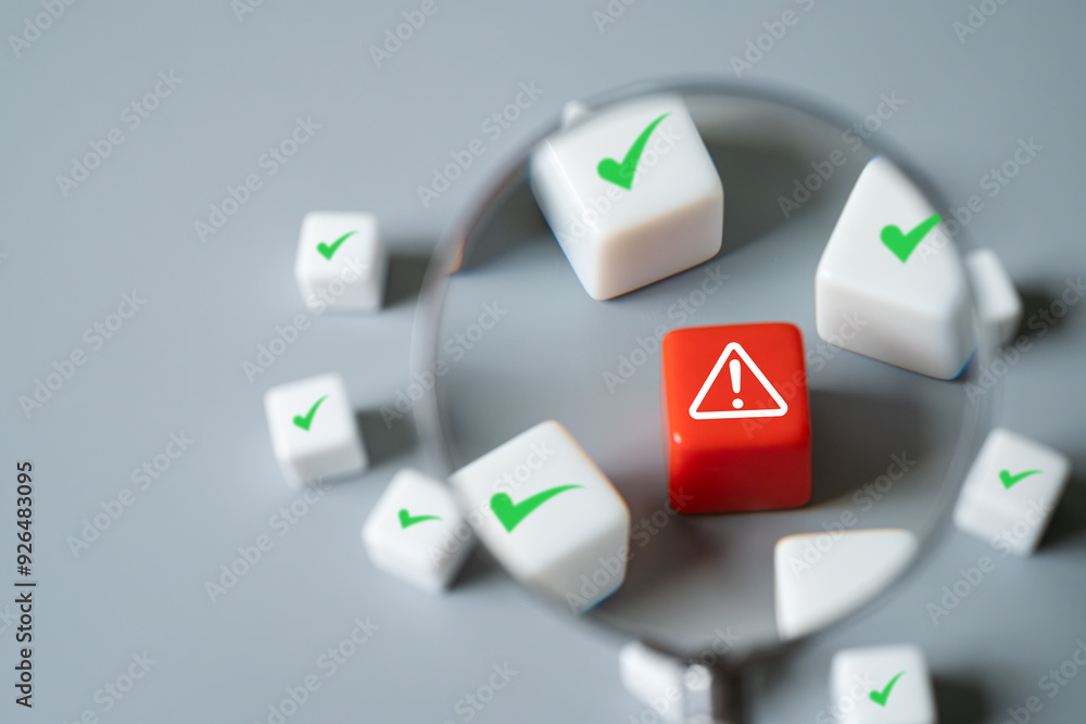 Mda Risk Cube Magnifier zoom in to close up to identify red danger risk cube among ...