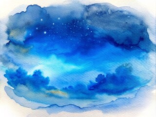 abstract watercolor background. sunset sky. abstract watercolor background with clouds. blue sky and clouds. blue sky and clouds. stain sky blue. Abstract blue watercolor stain with soft edges and a g