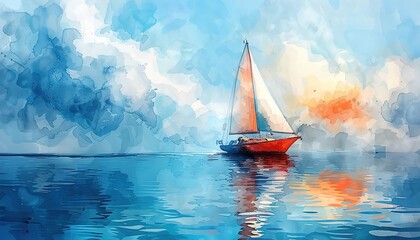 Poster - sailboat on the sea