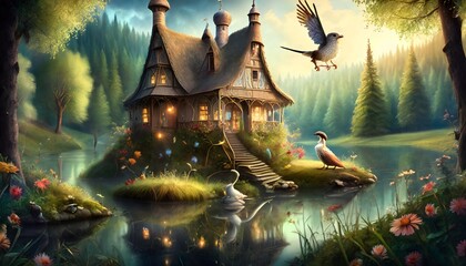 Wall Mural - fairy tale house