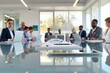© NOORULHASSAN - Business leaders engage in strategic planning in a modern boardroom, utilizing laptops, tablets, and key documents.