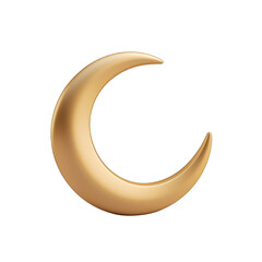 Stylish golden crescent moon design, perfect for creative projects and celestial themes. Versatile and elegant for various uses. transparent background