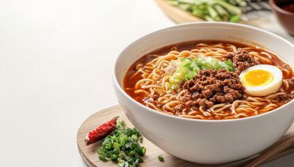 Chinese noodles soup with brown meat sauce