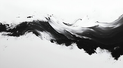 Canvas Print - Abstract Black and White Paint Stroke - Perfect for Modern Designs