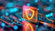 © MAY - A visual metaphor for secure online transactions, with a digital wallet icon and shield symbolizing safety and encryption.
