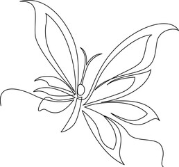 Canvas Print - Beautiful butterfly one line art vector illustration