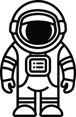 Wall Mural - astronaut silhouette illustration black and white