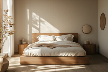 Wall Mural - Minimalist Bedroom Interior Design.