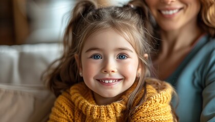 Poster - Close up smiling deaf little girl communicating 