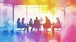 © ST22Studio - Diverse Businesspeople in Watercolor Corporate Meeting Embracing Global Collaboration