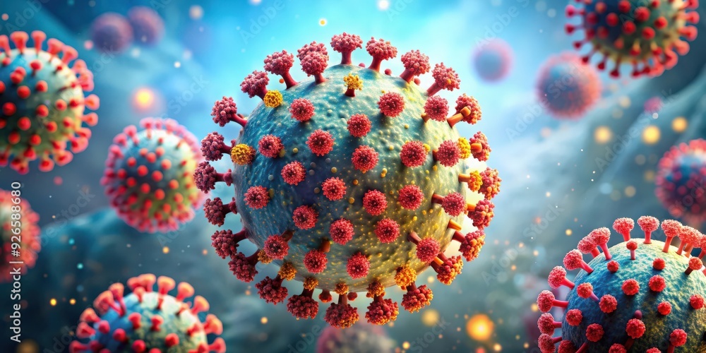 HIV particles emerging from an infected T cell. , HIV virus ...