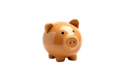 white background pig piggy bank. Telephoto lens photography Realistic daylight