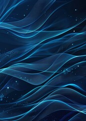 Wall Mural - abstract waves of blue light create a dynamic and futuristic pattern on a dark background.