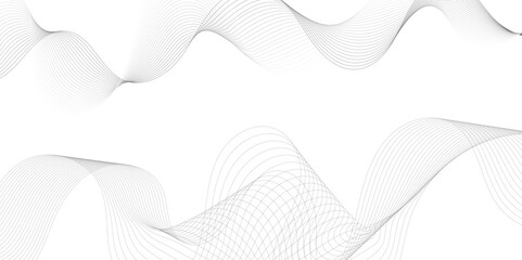 Leinwandbilder - Abstract grey, white smooth element swoosh speed wave modern stream background. Wave with lines created using blend tool. Abstract frequency sound wave lines and twisted curve lines background.	
