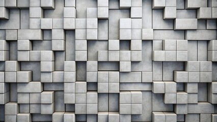 Wall Mural - Abstract background of interlocking grey blocks, abstract, background, texture, design, geometric, pattern