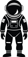 Wall Mural - astronaut silhouette illustration black and white