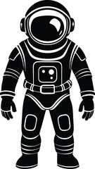 Wall Mural - astronaut silhouette illustration black and white