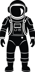 Wall Mural - astronaut silhouette illustration black and white