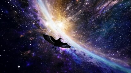 Wall Mural - space galaxy background bird flying fly