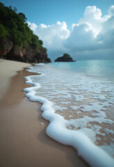 Wall Mural - Extreme close-up photograph of a beautiful beach