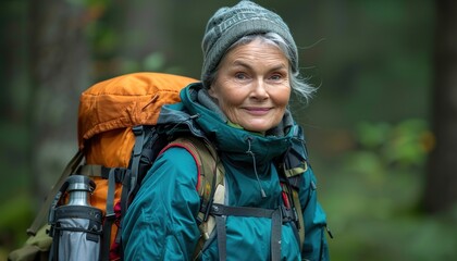 Poster - portrait of a person hiking