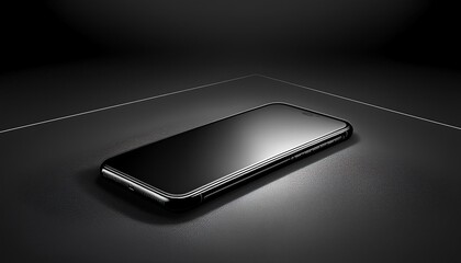 Smart smartphone black phone mobile background isolated digital display blank screen design technology