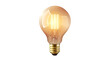 © Gomez - Classic light bulb with a glowing filament, detailed and realistic, isolated on a white background