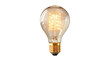 © Gomez - Classic light bulb with a glowing filament, detailed and realistic, isolated on a white background